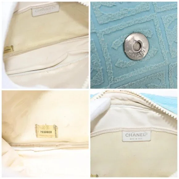 CHANEL Plastic Chain Shoulder Bag Pile Light Blue Silver CC Auth 158681V - Picture 15 of 16